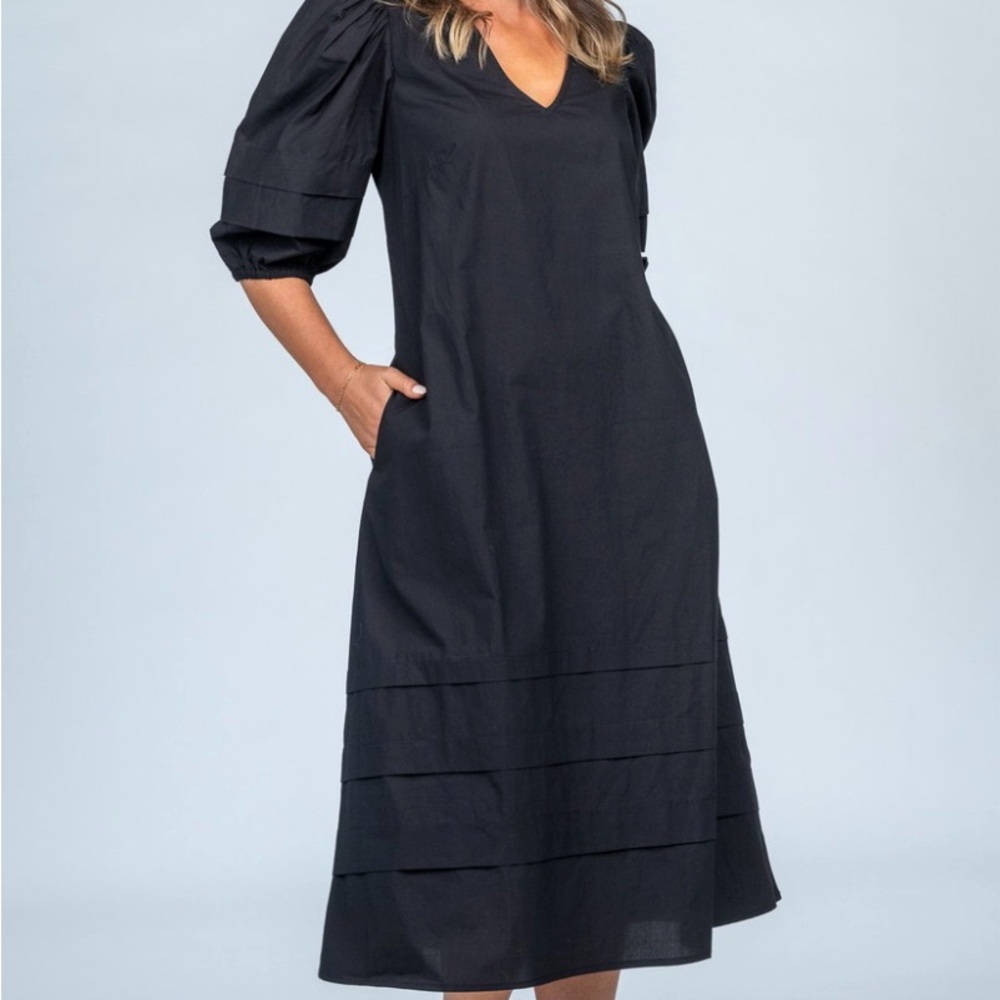 NWOT Olivia James Black Midi Dress XS